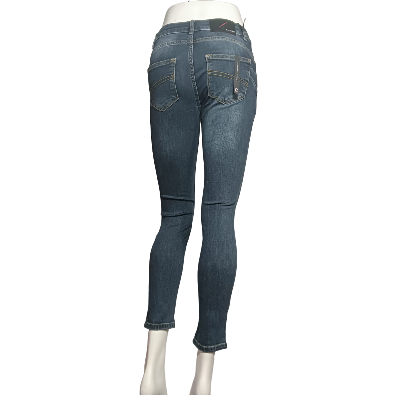 CafèNoir pantalone jeans da donna Denim Skinny c7 JJ1017 B008 blu medio scuro
