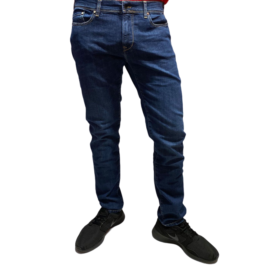 Zero Construction pantalone da uomo jeans tasche Fabaco blu