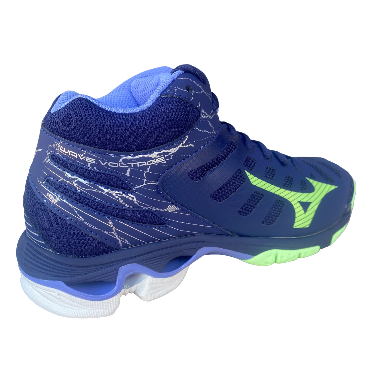 Mizuno scarpa alta da pallavolo da uomo Wave Voltage Mid V1GA216511 blu-verde-glicine