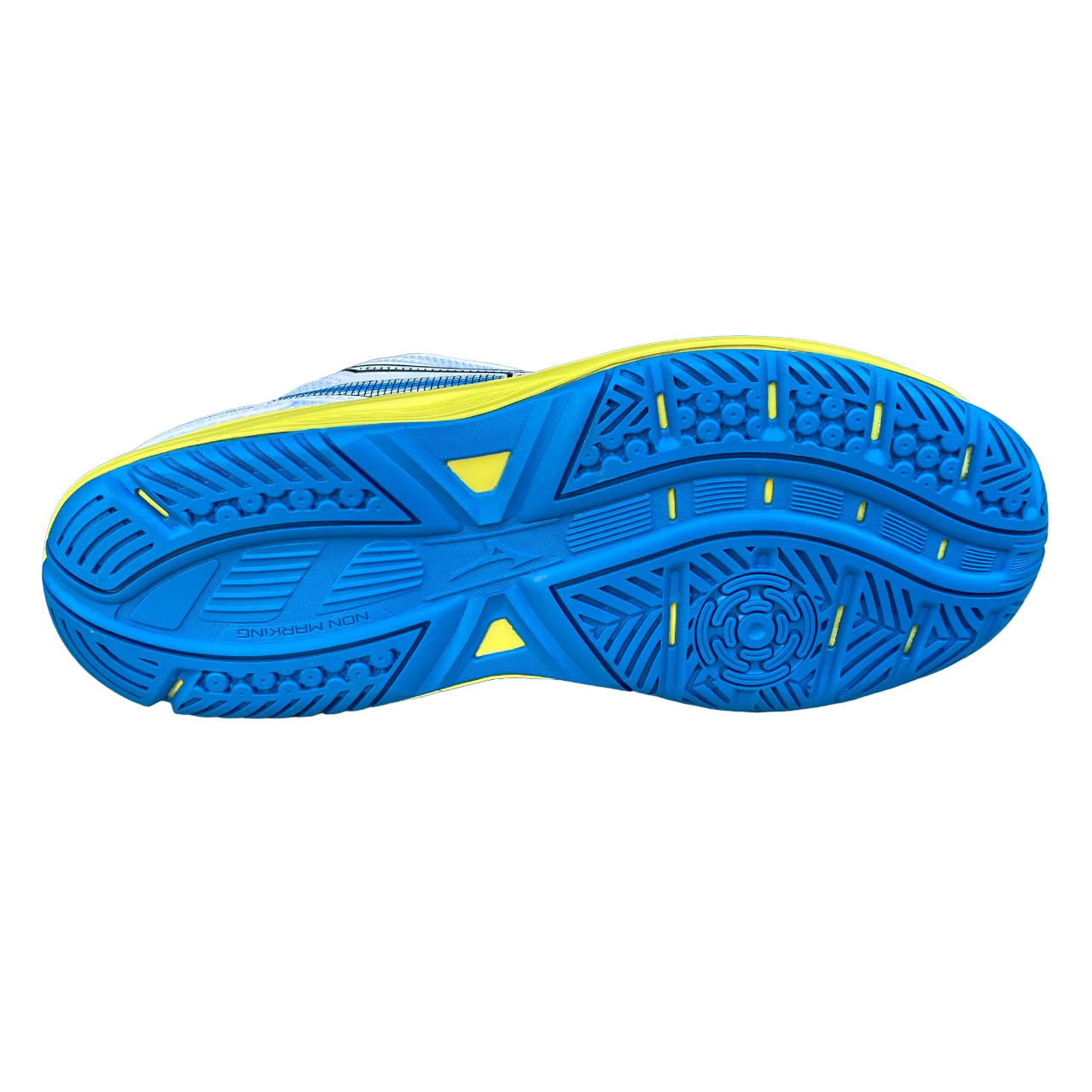 Mizuno scarpa da tennis da uomo Break Shot 4 AC 61GA234015 bianco-giallo-azzurro