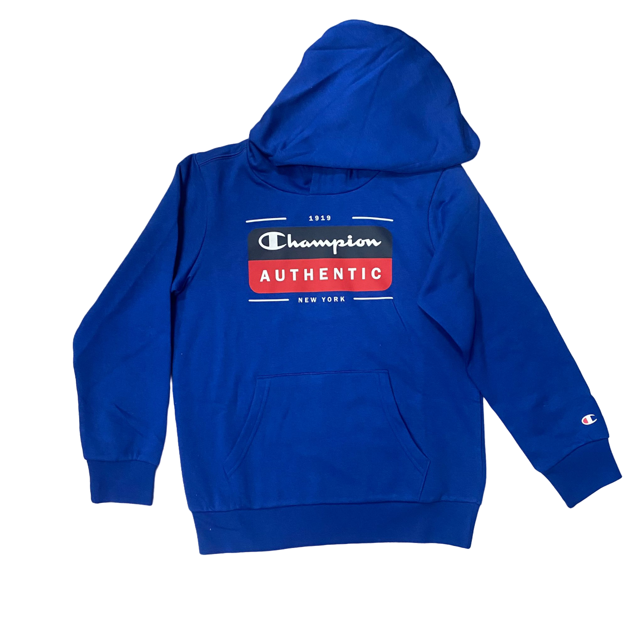 Champion felpa con cappuccio in felpina leggera con logo sul petto Legacy 306512 BS025 blu