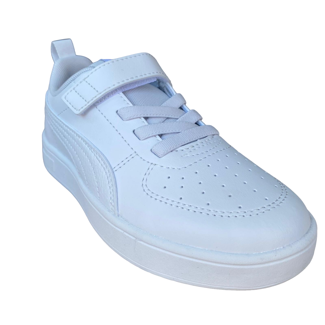 Puma scarpa sneakers da ragazzi con elastico e strappo Rickie AC+PS 385836-01 bianco-grigio ghiaccio