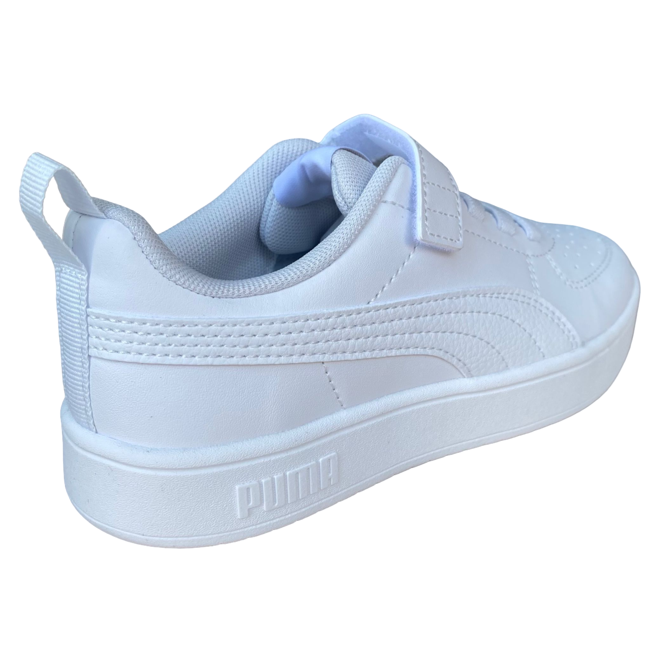 Puma scarpa sneakers da ragazzi con elastico e strappo Rickie AC+PS 385836-01 bianco-grigio ghiaccio