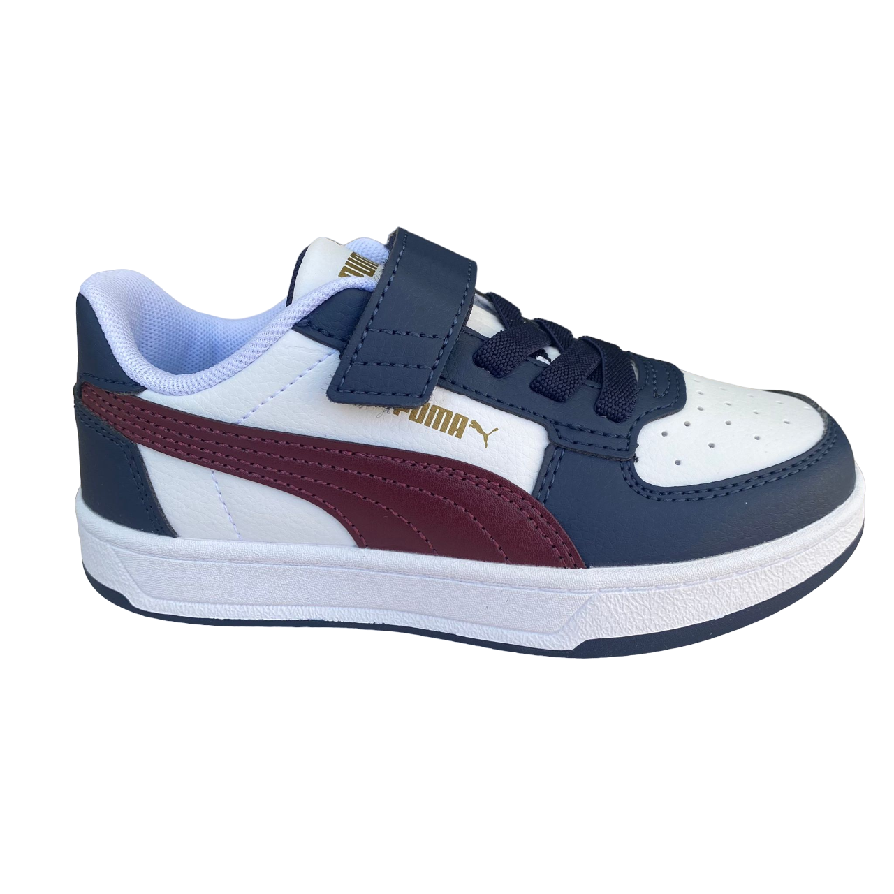 Puma scarpa sneakers da ragazzi con elastico e strappo Caven 2.0 AC Ps bianco-rosso diaspro-blu