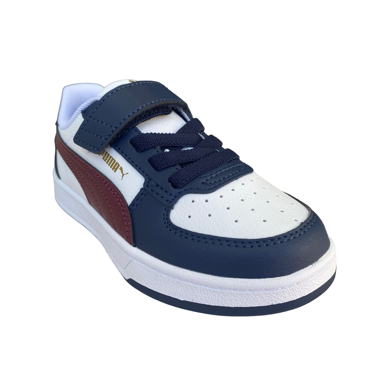 Puma scarpa sneakers da ragazzi con elastico e strappo Caven 2.0 AC Ps bianco-rosso diaspro-blu