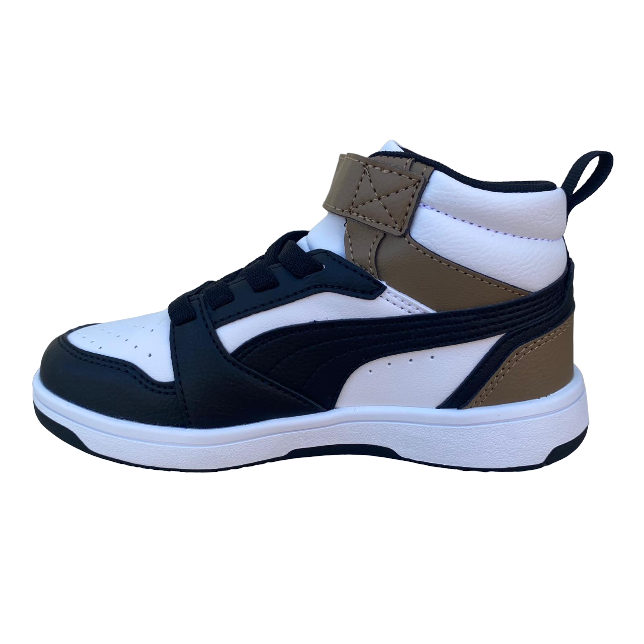 Puma scarpa alta da ragazzi con laccio e strappo Rebound V6 AC PS
