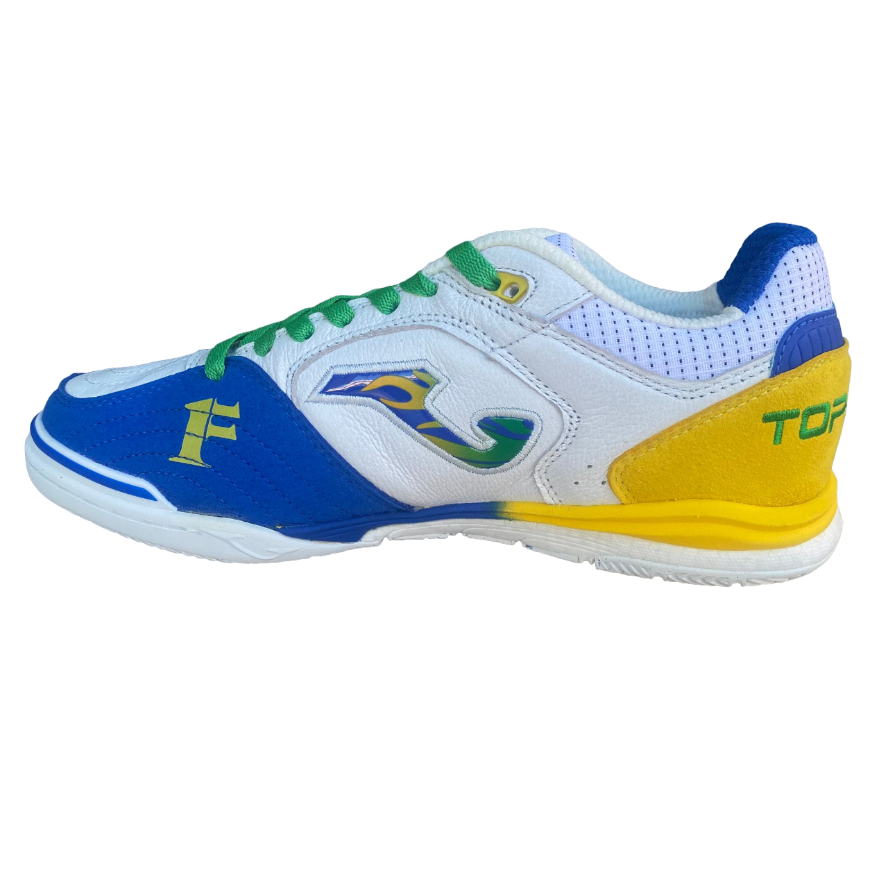 Joma scarpa da calcetto indoor da uomo Top Flex Rebound Ferrao 11 TORW2385IN bianco-azzurro