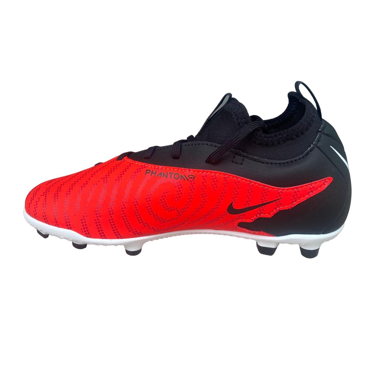 Nike scarpa da calcio da ragazzo Phantom Gx Club DF FG/MG DD9563-600 cremisi-nero-bianco