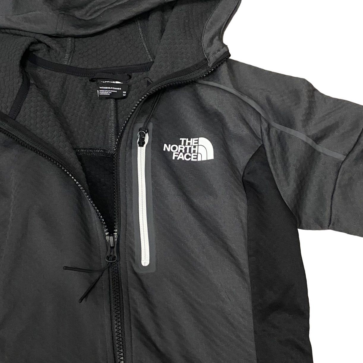 The North Face Felpa in pile da donna con cappuccio W MA LAB NF0A856DMN8 asfalto-nero