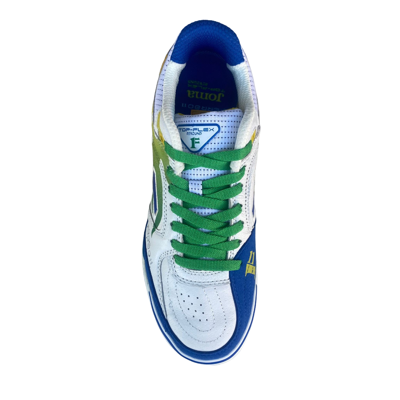 Joma scarpa da calcetto indoor da uomo Top Flex Rebound Ferrao 11 TORW2385IN bianco-azzurro