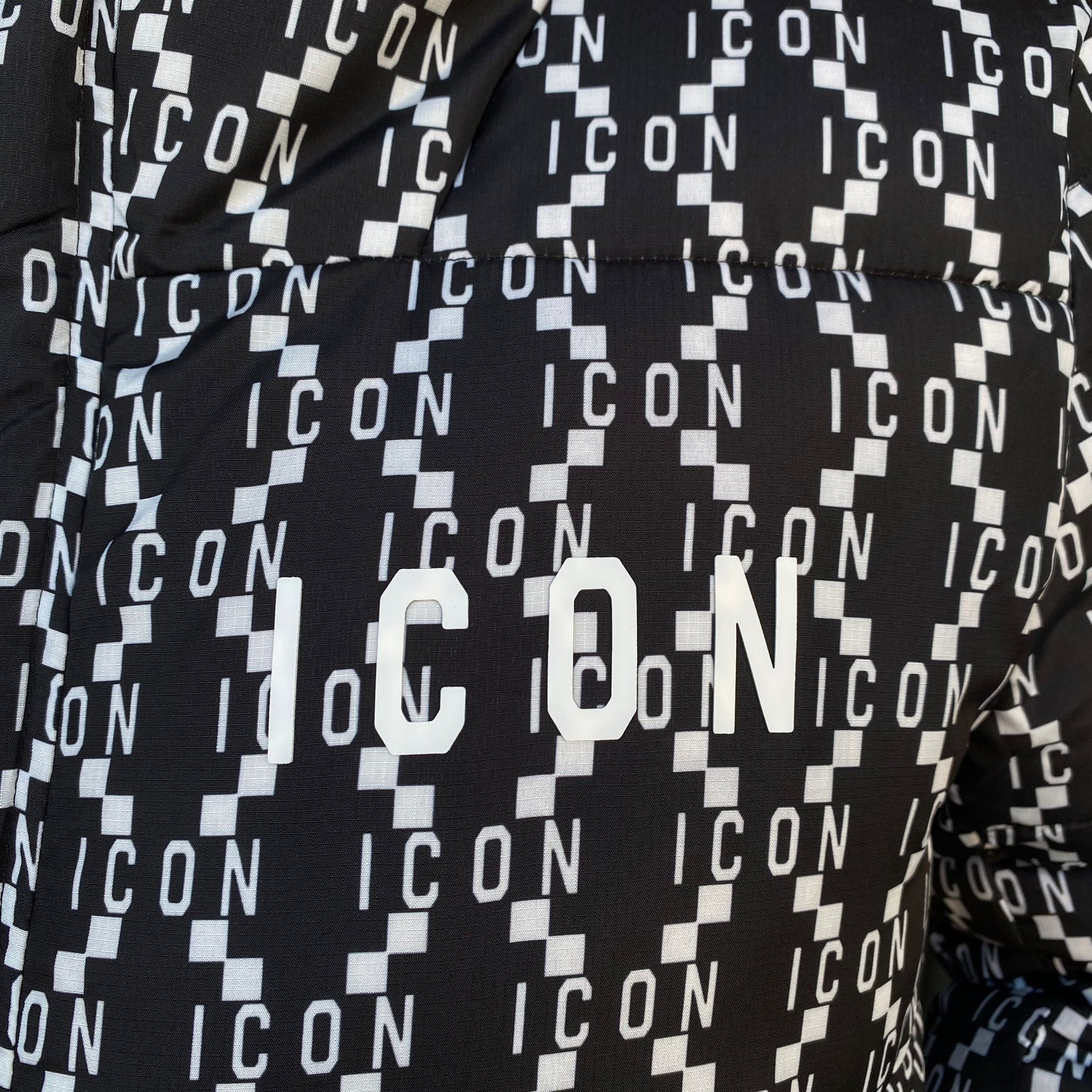 Icon giubbotto logo con cappuccio da adulto IU9083J nero-bianco