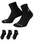 Jordan calze alla caviglia Everyday DX9655-010 nero, confezione da 3 paia, vista frontale