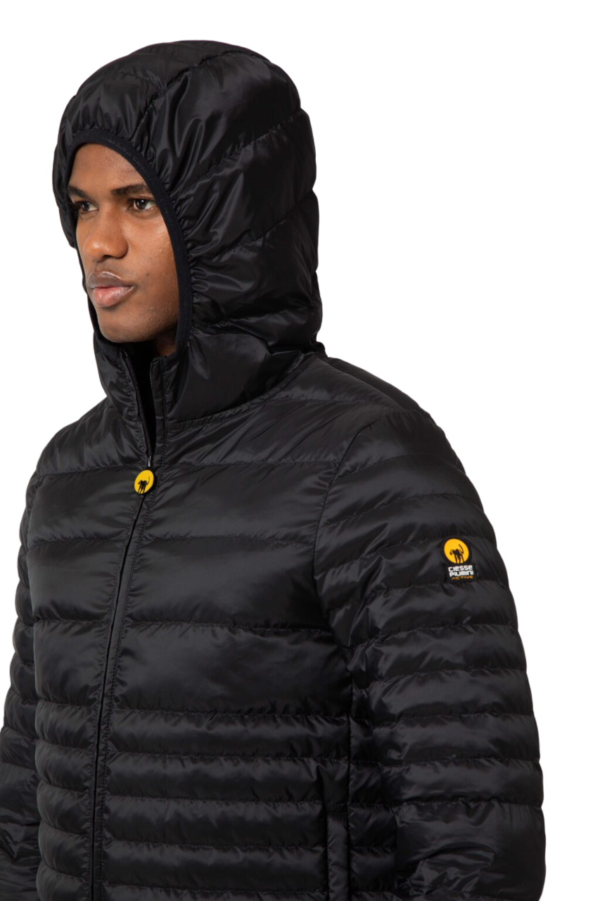 Ciesse Piumini Giacca da uomo corta con cappuccio Keefe nero