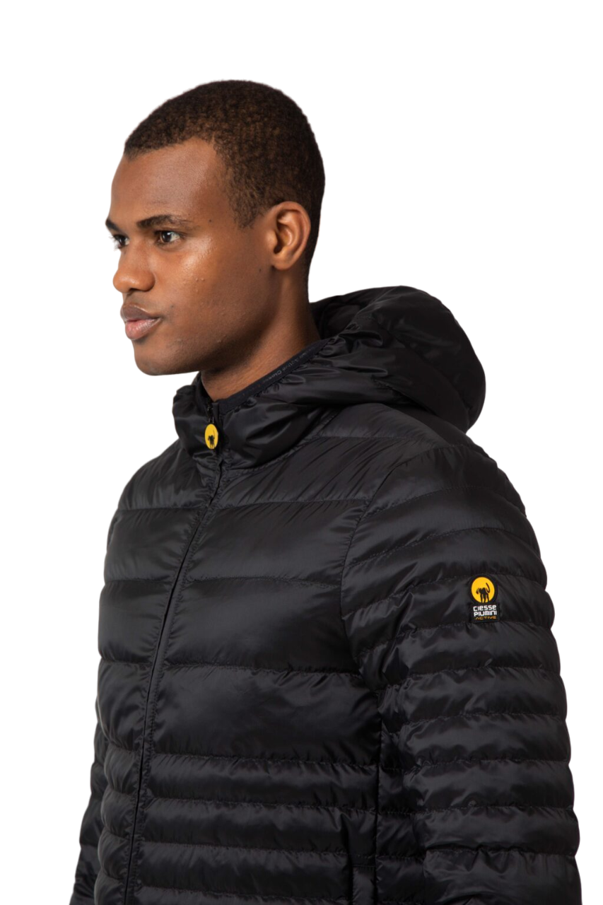Ciesse Piumini Giacca da uomo corta con cappuccio Keefe nero