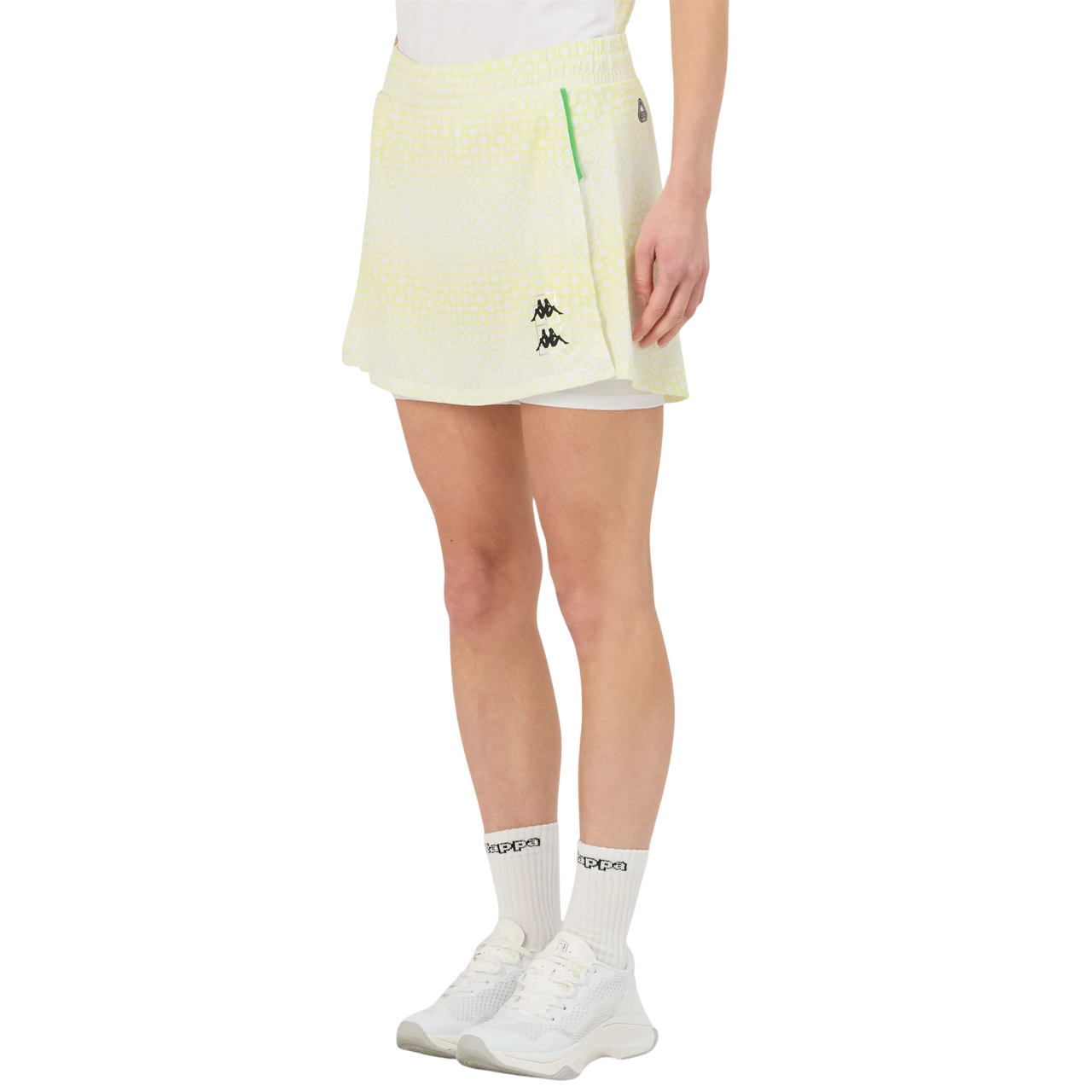 Kappa gonna con pantaloncino sportivo da donna Kombat Padel Fava 2 321W2KW A11 bianco-giallo