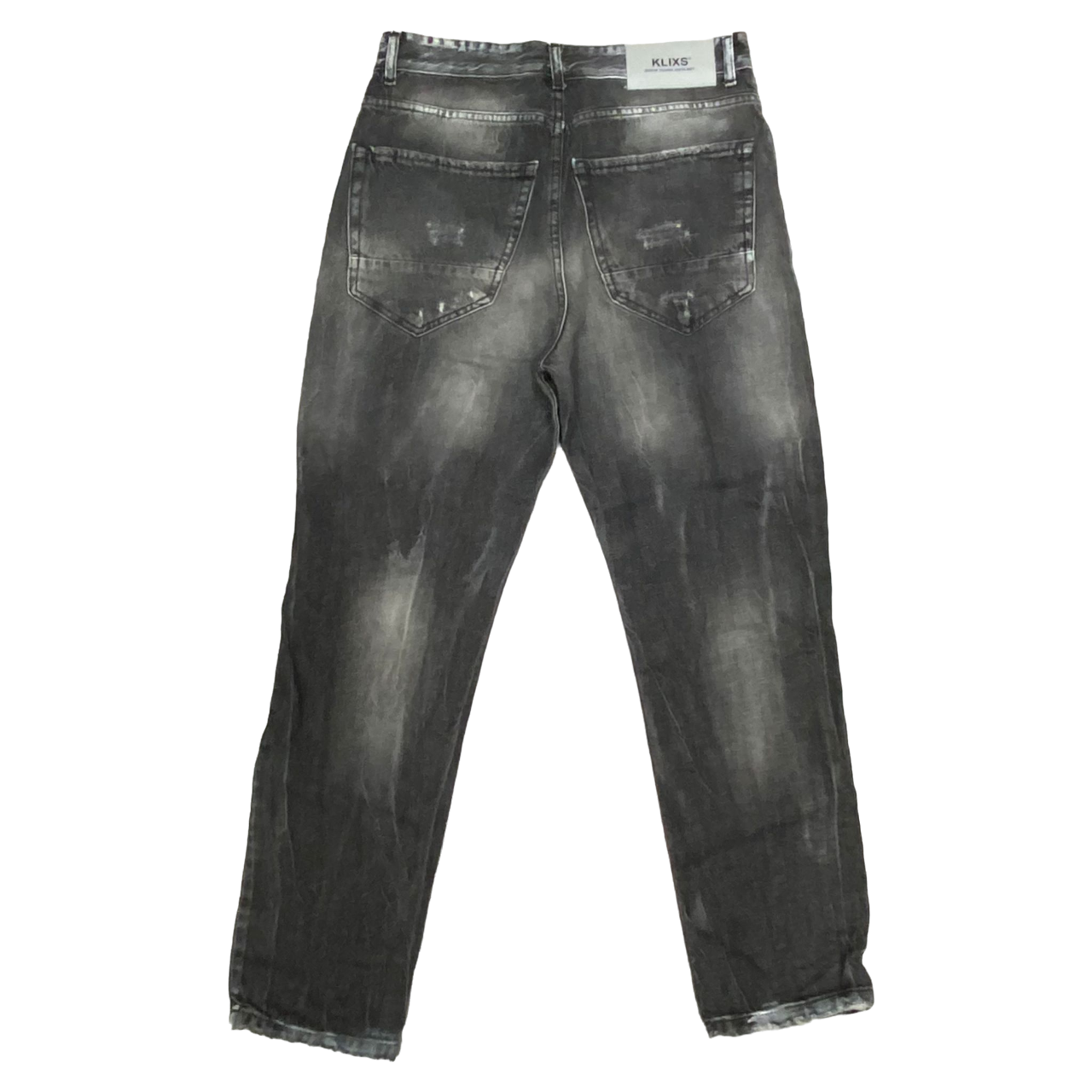 Klixs pantalone jeans da uomo slavato con rotture Kevin 01170UB nero slavato