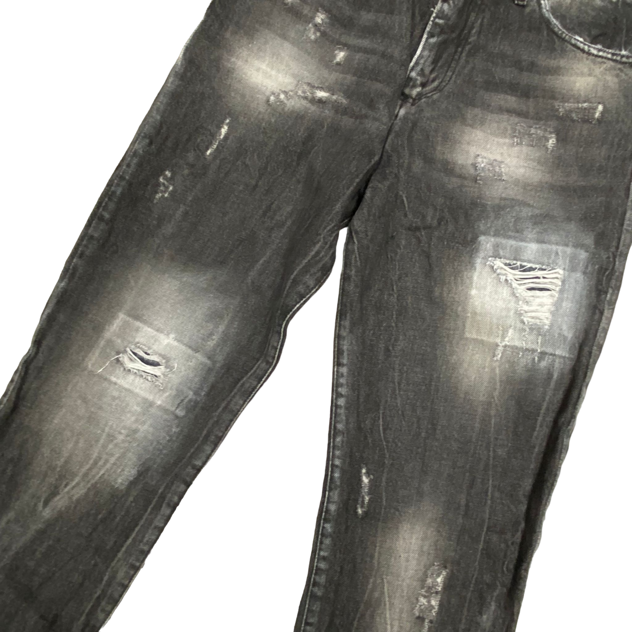 Klixs pantalone jeans da uomo slavato con rotture Kevin 01170UB nero slavato