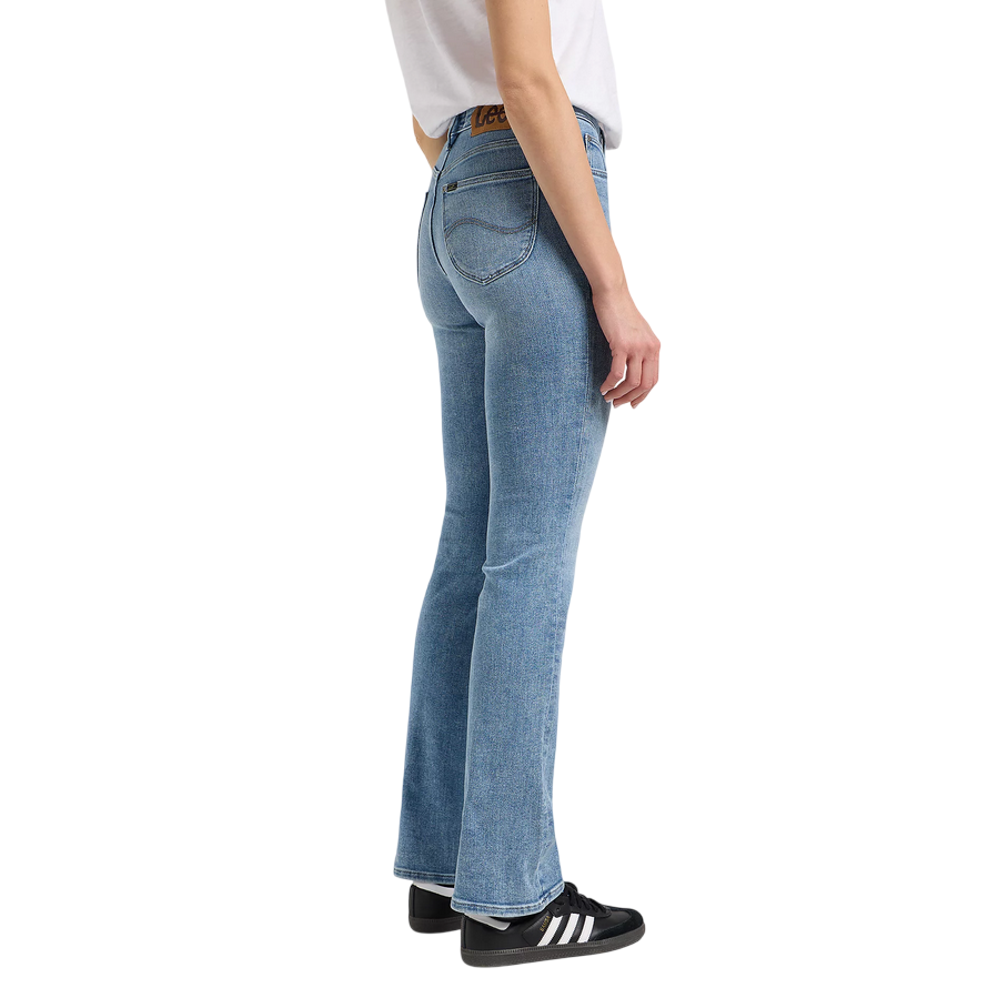 Lee pantalone jeans da donna a zampa Breese Boot 112363797 Mid Strength azzurro sbiadito