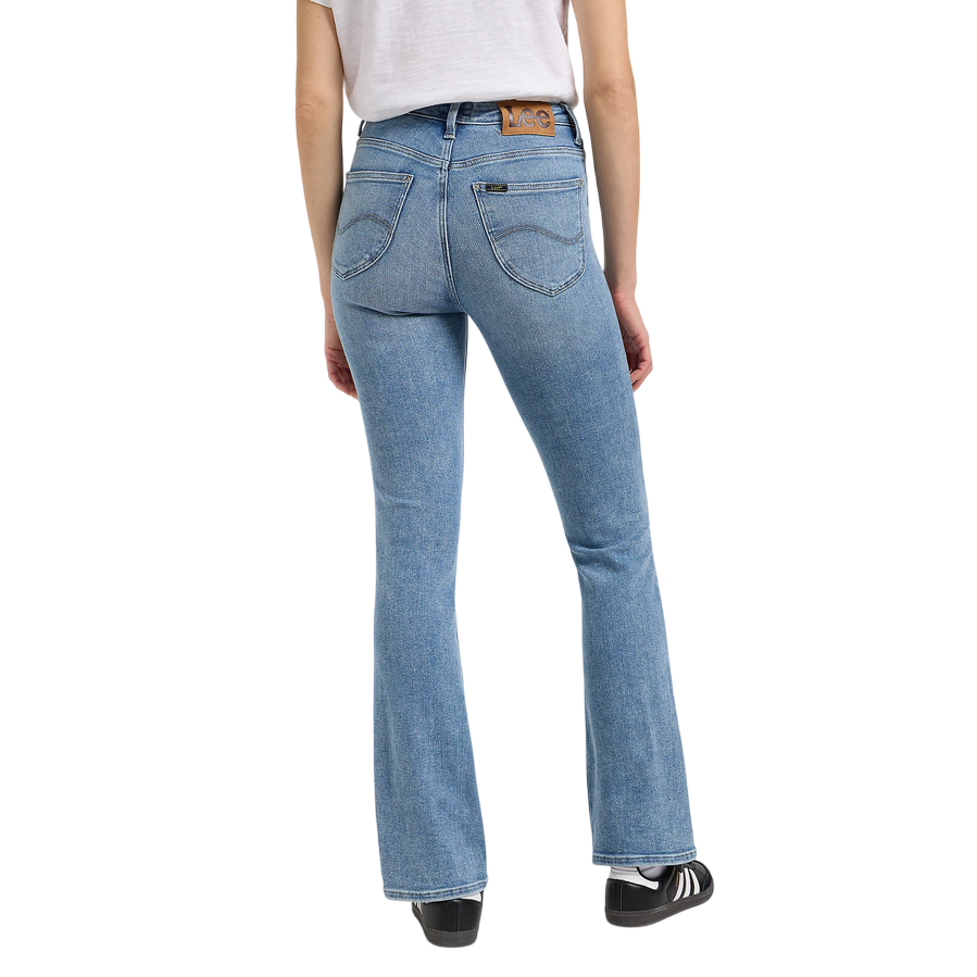 Lee pantalone jeans da donna a zampa Breese Boot 112363797 Mid Strength azzurro sbiadito