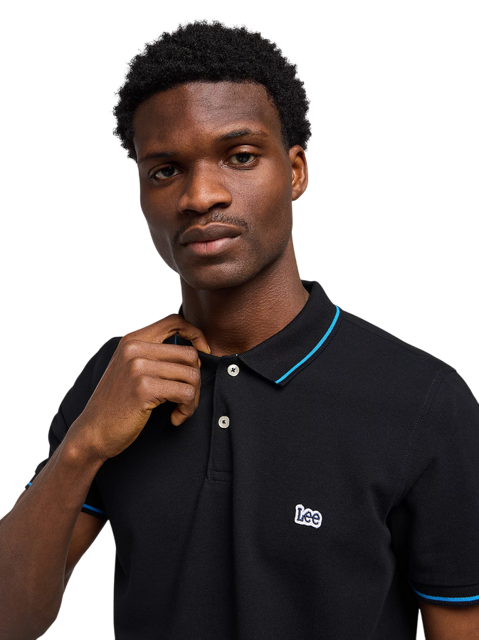 Lee polo manica corta da uomo in cotone pique L61ARL01 nero