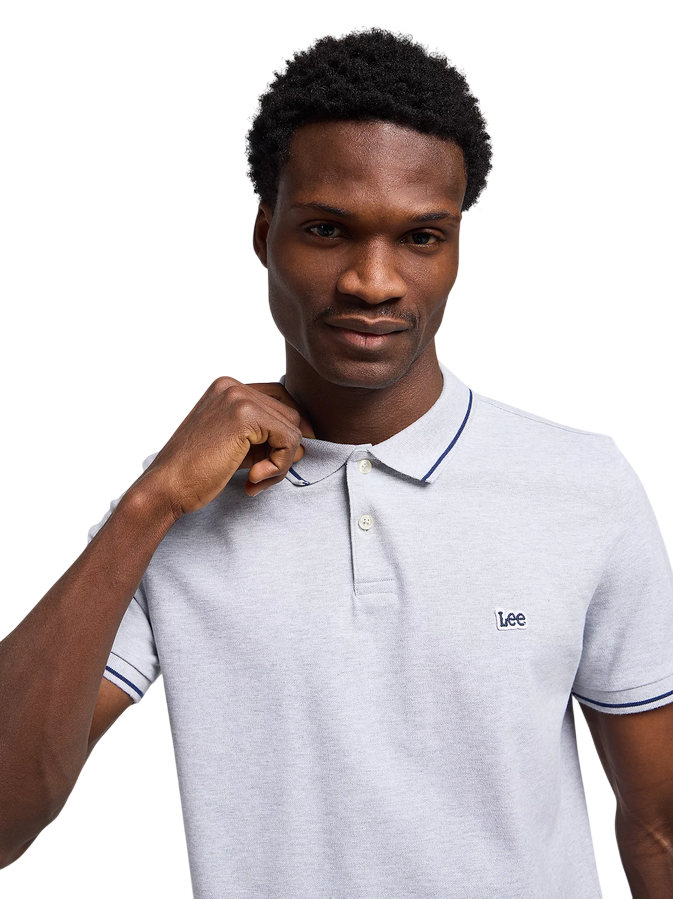 Lee polo manica corta da uomo in cotone pique L61ARL03 grigio