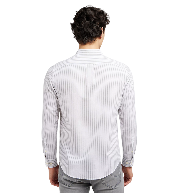 Lee camicia manica lunga da uomo a righe 112349958 verde oliva