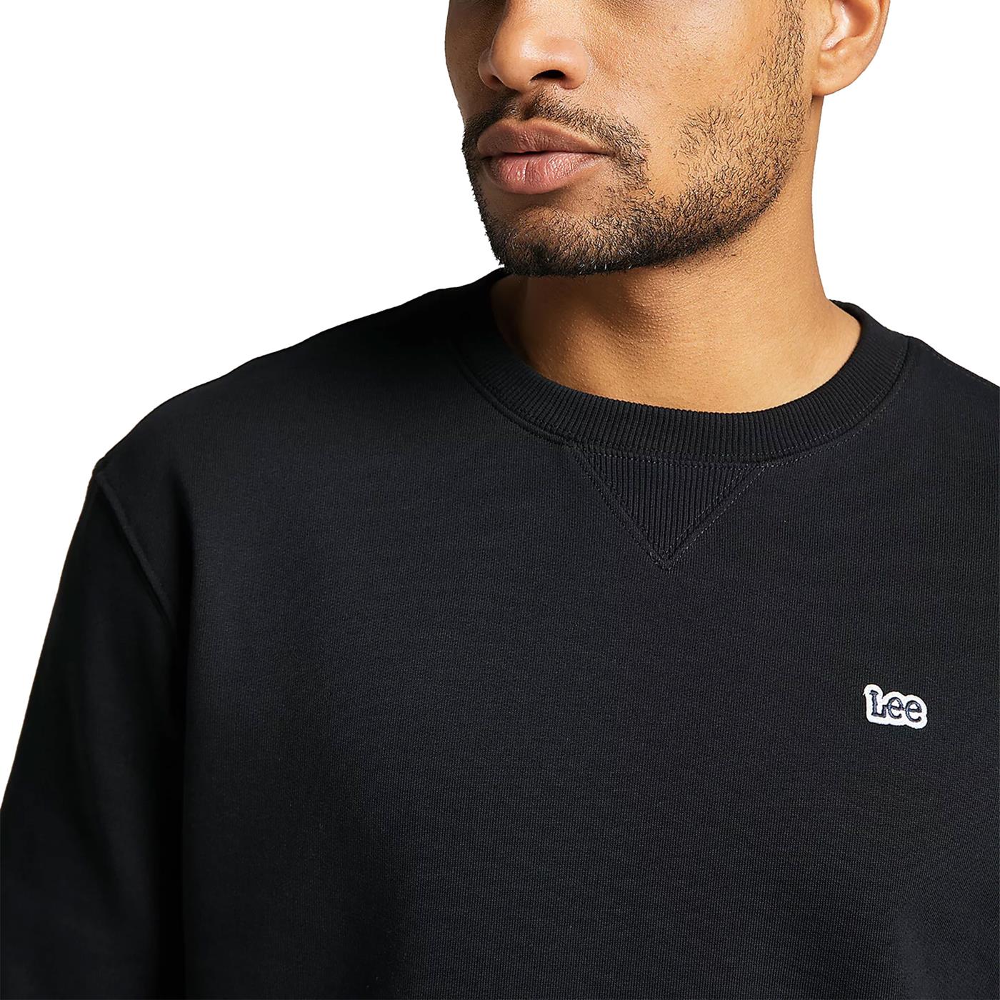 Lee felpa girocollo da uomo Plain Crew L81ITJ01 nero
