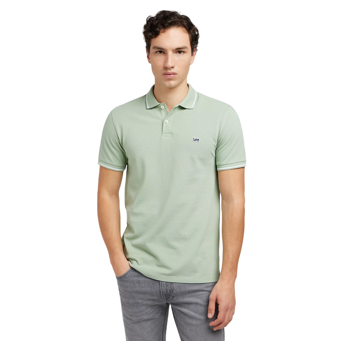 Lee polo manica corta da uomo in cotone pique 112349953 verde salvia