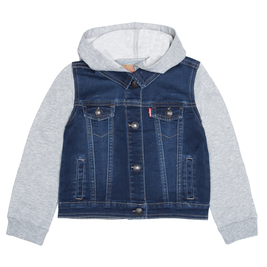 Levi's Kids giubbino in cotone con cappuccio da infant 6E8564-D1M blu scuro grigio