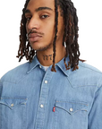 Levi's camicia da uomo in jeans a manica lunga Western Barstow 85744-0047 blu 1