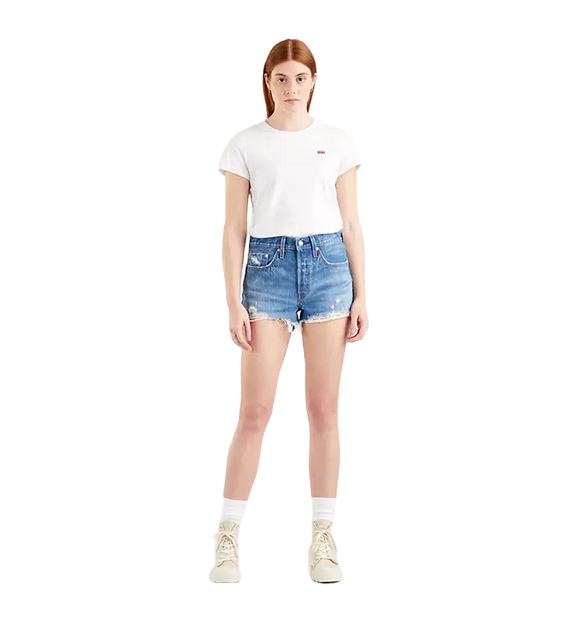 Levi's pantaloncino in jeans da donna 501 Short 56327-0081 blu medio