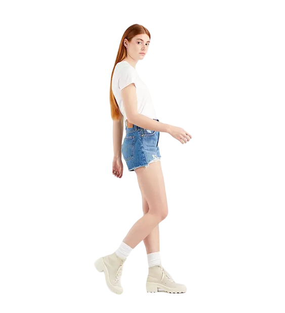 Levi's pantaloncino in jeans da donna 501 Short 56327-0081 blu medio