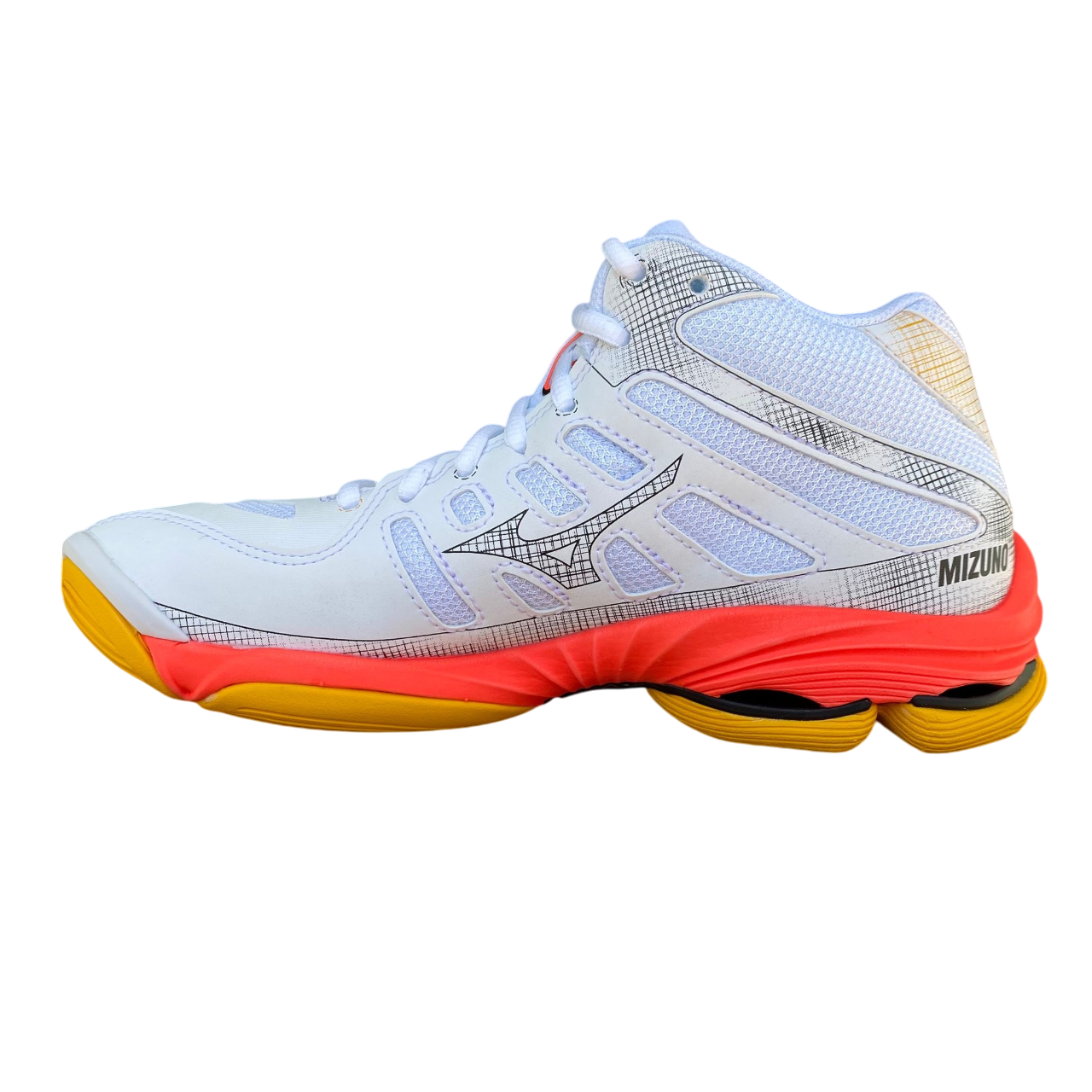 Mizuno Wave Voltage 2 Mid V1GA246598 scarpe pallavolo bianco corallo vista laterale interna