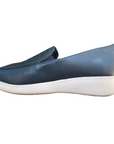 Profilo laterale mocassini Stonefly donna Paseo IV pelle nappa ocean blue 218962