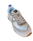 Munich scarpa sneakers da donna con X glitter dorato e inserto pitonato sul dorso Wave 173 perla