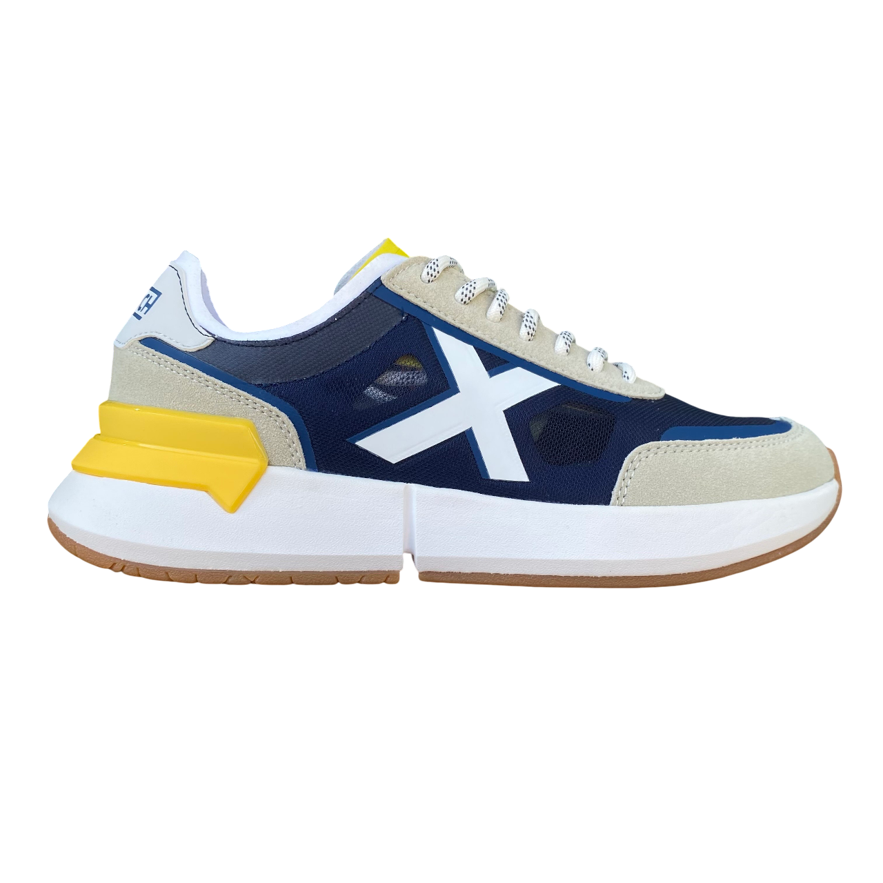 Munich Versus Scarpe Da Ginnastica Unisex - Adulto, Pelle Segatura E Tessuto Tecnico, Bianco