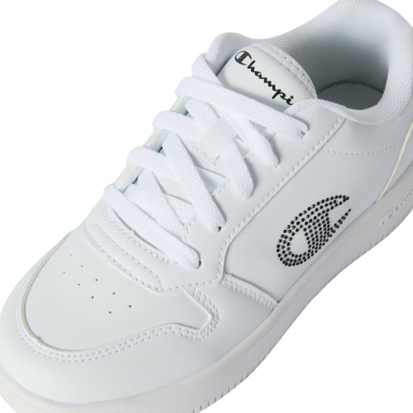 Champion scarpa RD18 platform glitter Ragazza Low Cut S32872 WW003 bianco - Sneakers platform glitter bianche con lacci
