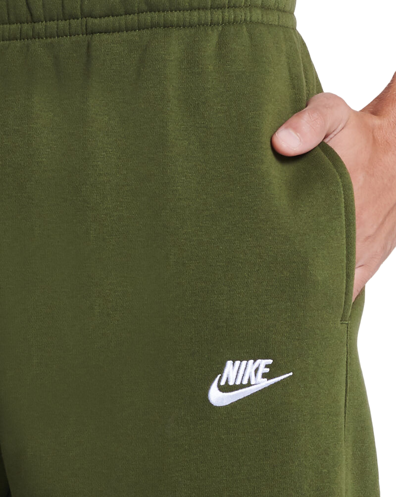 Nike Pantalone sportivo Jogger Club da uomo con elastico al fondo in cotone felpato BV2671-327 verde