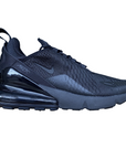 Nike Air Max 270 total black da uomo modello AH8050-005 con unità Air visibile, design elegante e ammortizzazione superiore per uso quotidiano e sportivo - esterno