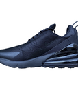 Nike Air Max 270 total black da uomo modello AH8050-005 con unità Air visibile, design elegante e ammortizzazione superiore per uso quotidiano e sportivo - interno
