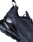 Nike Air Max 270 total black da uomo modello AH8050-005 con unità Air visibile, design elegante e ammortizzazione superiore per uso quotidiano e sportivo - tacco