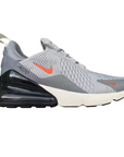 Nike Air Max 270 grigie da uomo modello DR8616-001 con unità Air visibile, design moderno e ammortizzazione superiore per uso quotidiano e sportivo - esterno