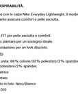 Nike Calze Fantasmini Traspiranti Everyday Training SX7678-010 Nero Set 3 Paia Originali scheda tecnica sportiamo