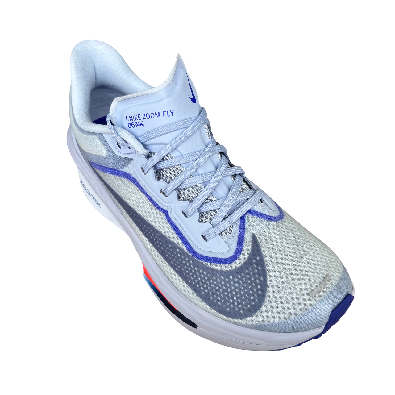 Nike Zoom Fly 6 FN8454-002 scarpa da corsa uomo colorazione Fantasma-Grigio-Blu vista alto