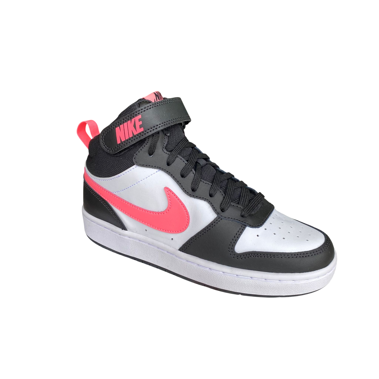 Nike scarpa da ginnastica da junior Court Borough Mid 2 CD7782-005 nero-bianco-rosa