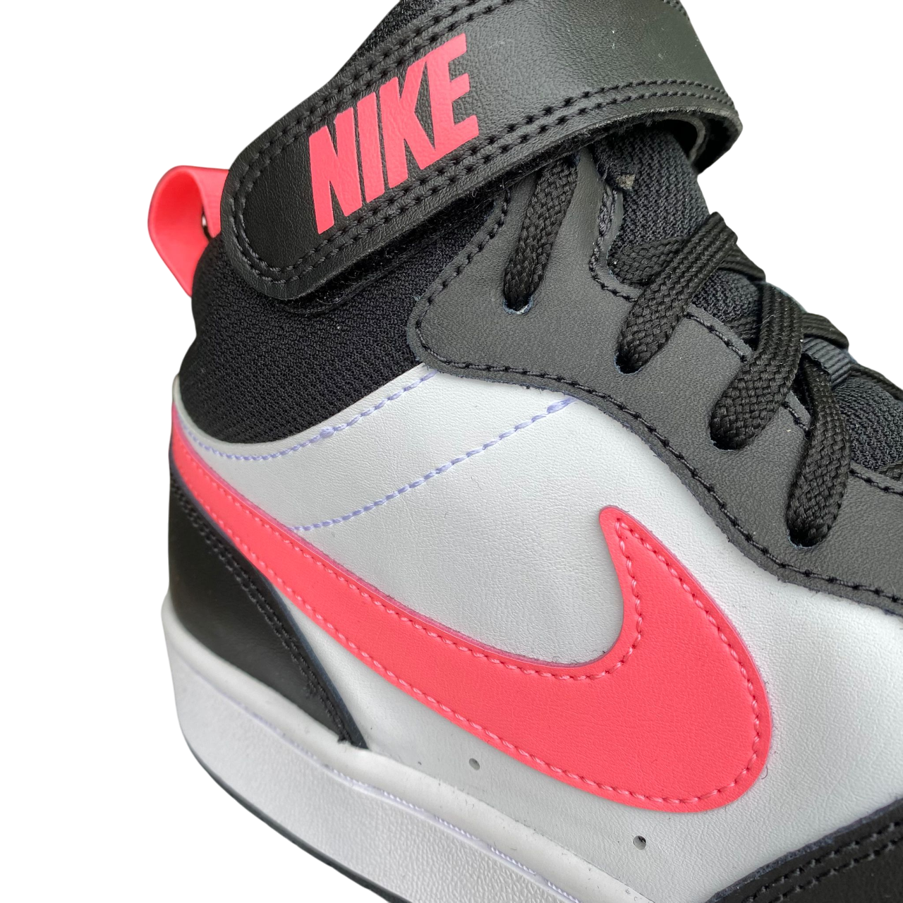 Nike scarpa da ginnastica da junior Court Borough Mid 2 CD7782-005 nero-bianco-rosa