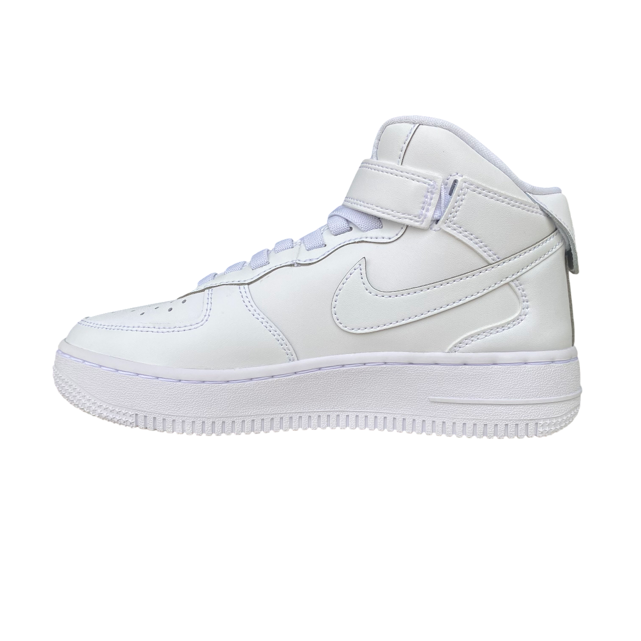 Nike scarpa sneakers junior Air Force 1 Mid Easyon FN1193-111 bianco