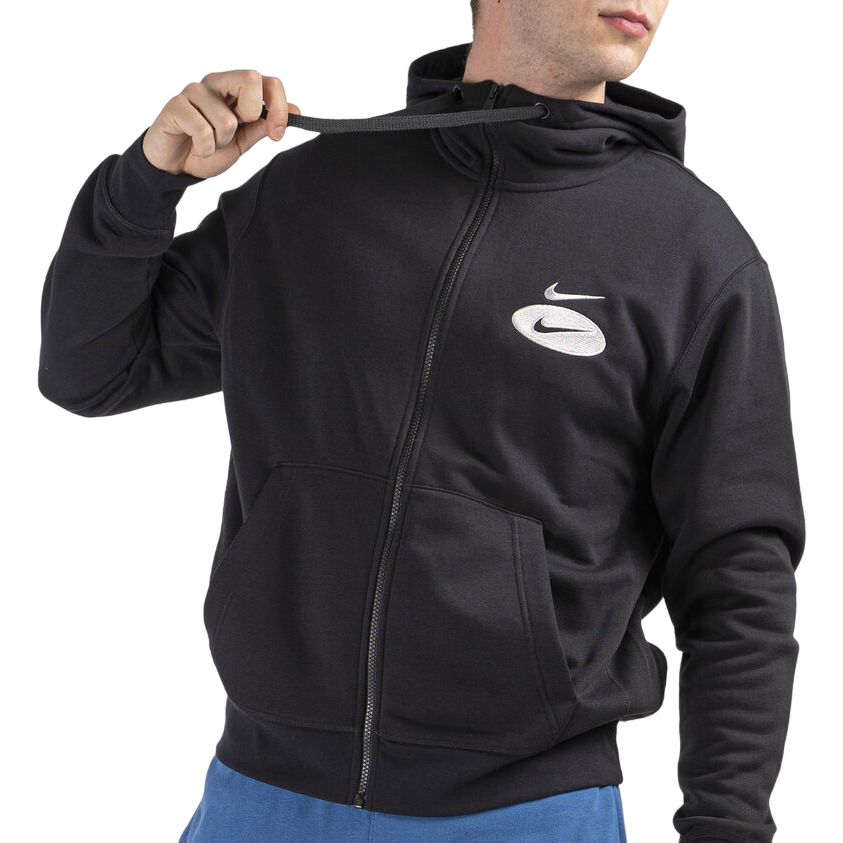 Nike felpa con cappuccio e cerniera intera da uomo DM5335-010 nero