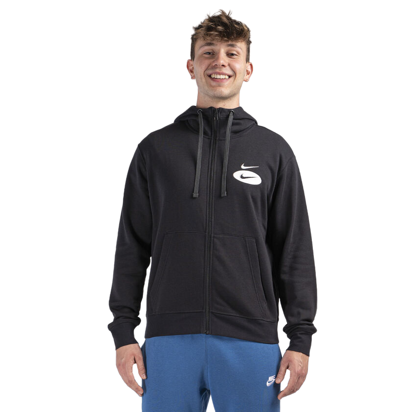 Nike felpa con cappuccio e cerniera intera da uomo DM5335-010 nero