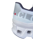 On Cloudmonster 61.98434 scarpa running uomo bianca vista posteriore con dettaglio tallone